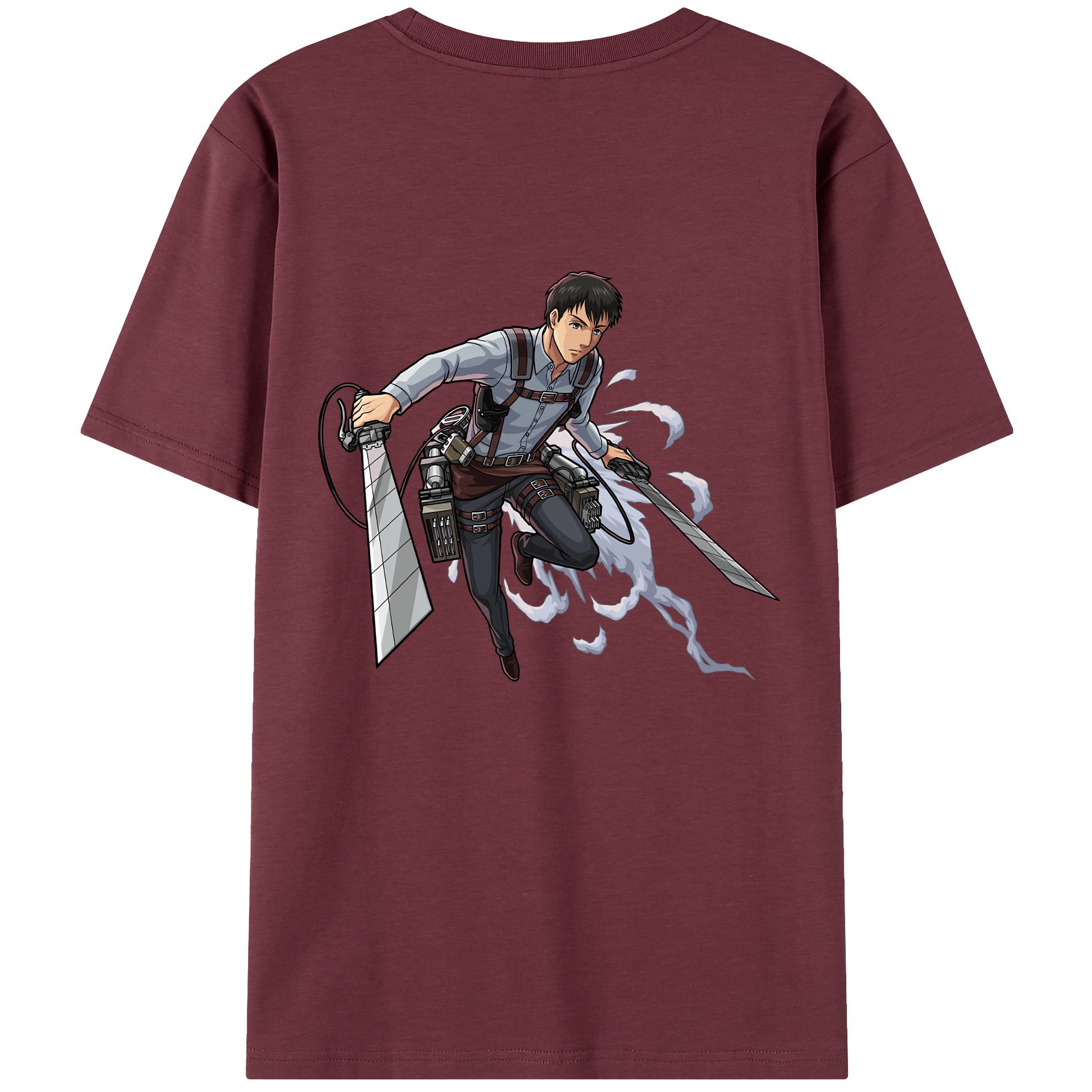 （画像用） 進撃の巨人 ベルトルト・フーバー Attack on Titan Bertholdt Hoover 綿100％半袖Tシャツ（背面プリント）